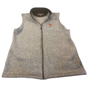 Straight Down Oak Tree Country Club Oklahoma Full Zip Fleece Golf Vest Men XL